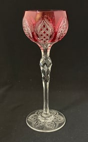 ABCG cranberry cut to clear goblet