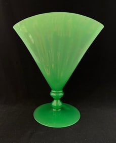 Steuben Green Jade Fan Vase