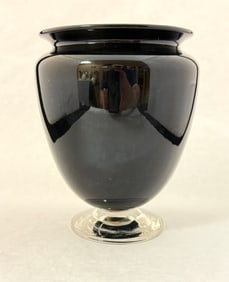 Steuben Mirror Black Footed Vase