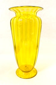 Steuben Bristol Yellow glass vase