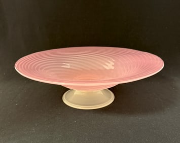 Large Roseline glass compote