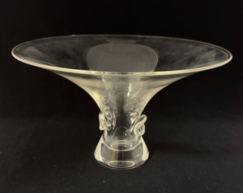 Steuben clear glass compote
