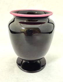 Steuben Mirror Black Footed Vase