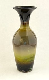 Quezal Green Agate Vase