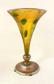 Tiffany gold Favrile trumpet vase