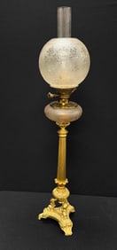 Ornate French Bronze Peg Lamp