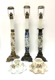 3 Lamps & 2 Crown Milano shades