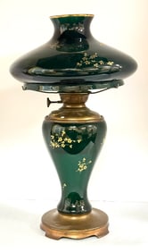 Green Lamp with Gold Enameling