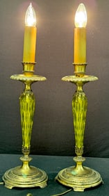 Pairpoint Uranium Candle Lamps