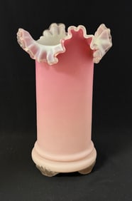 Pink Cased Satin Glass Vase