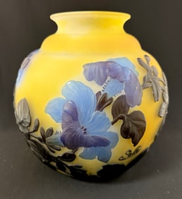 Galle blow out cameo glass vase