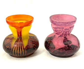 Two Le Verre Francais vases