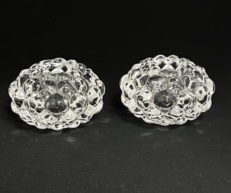 2 Orrefors Bubble candleholders