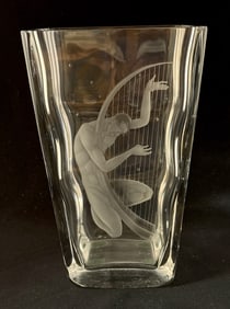 Orrefors Musician etched Vase