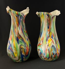 2 Venetian Fratelli Toso Vases