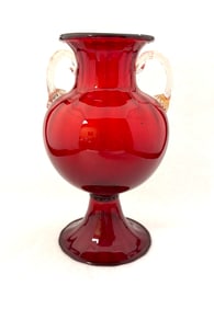 Murano Red Footed Vase