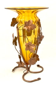 Murano Glass and Metal Vase