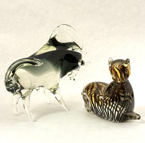 Two contemporary glass figurines