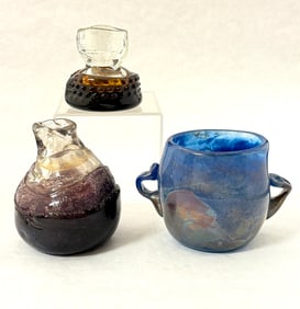 3 free form contemporary vases