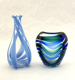 2 Scandinavian Glass Vases