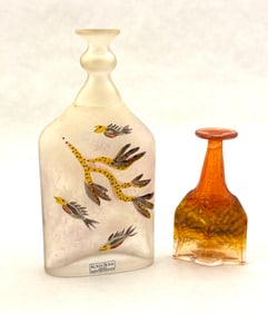 2 Kosta Bottle Form Vases