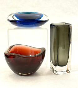 3 Orrefors Art Glass Items