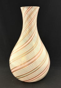 Murano Mezza Filigrana Vase
