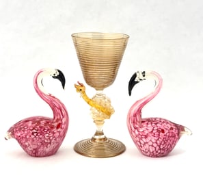 Three Murano glass items