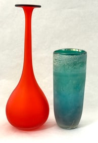 Two Murano glass vases