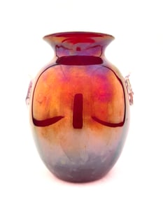 Mirror Red Salviati glass vase