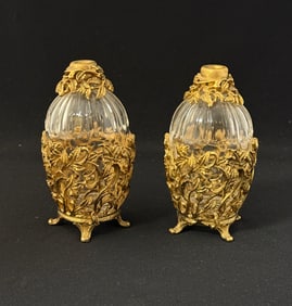 2 French Metal & Glass Perfumes