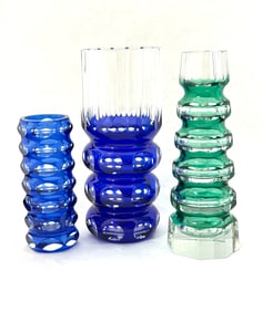 3 Cut to Clear European Vases