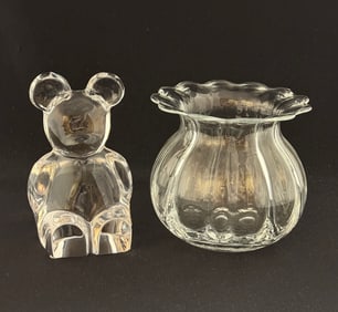 Two Orrefors glass items