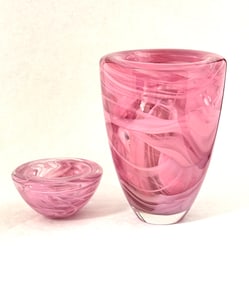 2 Kosta Boda glass items