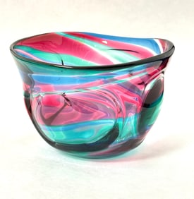 Kosta Boda rainbow glass vase