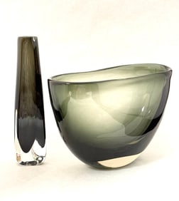 2 Orrefors glass items