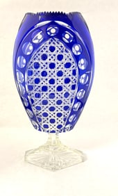 Bohemian Cut to Clear Vase