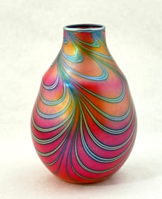 Charles Lotton Red Glass Vase