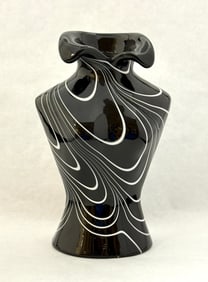 Murano black bust vase