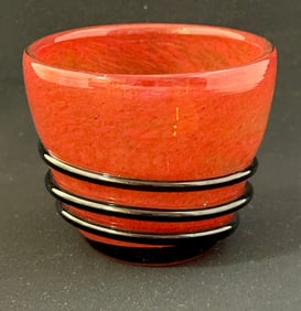 Murano Mottled Red Glass Vase