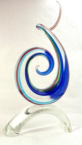 Large Murano Cork Screw Vase