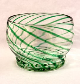Swedish Bowl with Green Swirls