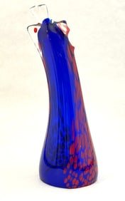 Blue and Red Glass Sculpture
