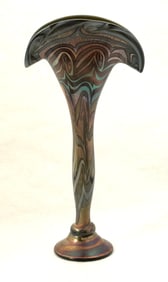 Iridescent Footed Fan Vase
