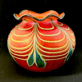Daniel Lotton Iridescent Red Vase
