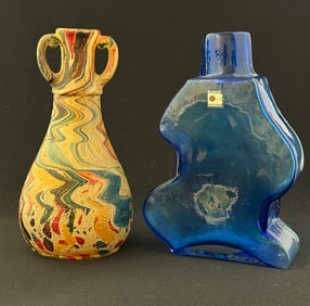 2 Art Glass Vases