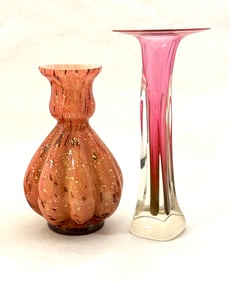 2 Art Glass Vases