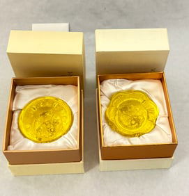 2 Tittot Art Glass paperweights