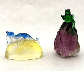 2 Tittot paperweight sculptures