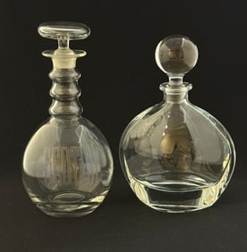 2 Crystal Decanters with Stoppers